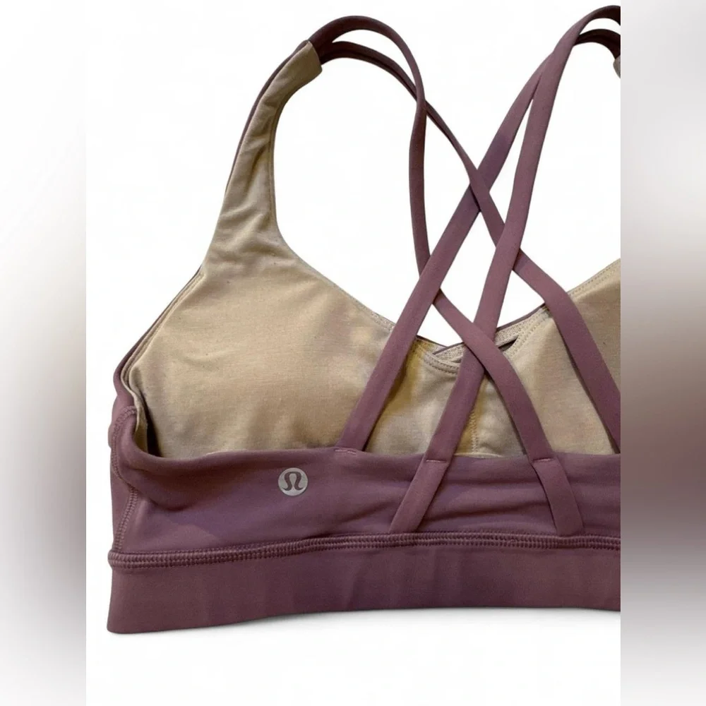 Lululemon Energy Bra Wrap Dusty Mauve Sz 6 Medium Support B-D Cup